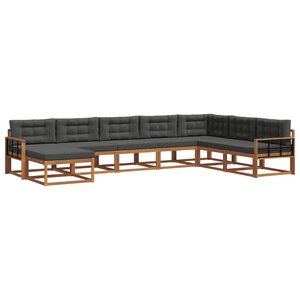 vidaXL Ensemble de canapés d'extérieur 8 pc Naturel et Anthracite