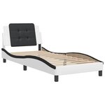 vidaXL Cadre de lit sans matelas Zadar blanc et noir 80x200 cm similicuir