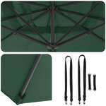 vidaXL Parasol Roma Vert 286 x 285 x 265 cm Polyester et Aluminium