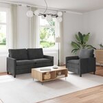 vidaXL Ensemble de Canapés 2 Pièces Gris foncé Polyester