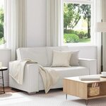 vidaXL Canapé Loveseat 160 cm avec coussin Blanc Faux cuir