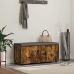 vidaXL Banc d'entrée avec coussin Chêne fumé 100 x 38 x 46 cm