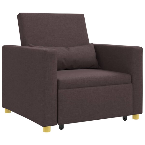 vidaXL Canapé-lit escamotable simple Marron foncé 90 x 165 x 87 cm