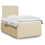 vidaXL Sommier à lattes de lit avec matelas Crème 120x200 cm Tissu