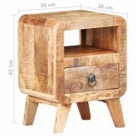vidaXL Table de chevet 30x30x41 cm Bois de manguier brut
