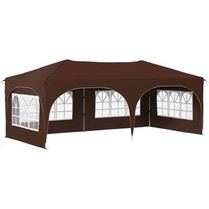 vidaXL Tente de fête pop-up 575 x 288 x 245 cm Marron Tissu Oxford