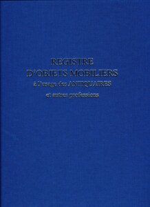 Registre objet mobilier pour antiquaire/brocanteur 104 pages 25x32cm Bleu Marine ELVE