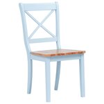vidaXL Chaises à manger lot de 4 gris et bois clair bois hévéa massif