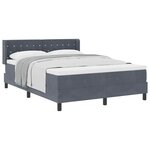 vidaXL Lit à ressorts avec matelas Gris foncé 200 x 140 cm Polyester