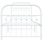 vidaXL Cadre de lit métal sans matelas avec pied de lit blanc 75x190cm