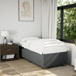 vidaXL Sommier à lattes de lit et matelas Gris foncé 90x190 cm Tissu
