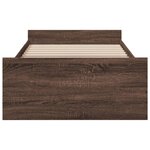 vidaXL Cadre de lit et tiroirs chêne marron 100x200 cm bois ingénierie