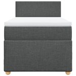 vidaXL Sommier à lattes de lit avec matelas Gris foncé 90x200 cm Tissu