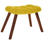 vidaXL Chaise à bascule avec tabouret en velours jaune