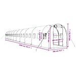 vidaXL Serre avec cadre en acier blanc 40 m² 20x2x2 m