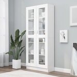 vidaXL Armoire à vitrine Blanc 82 5x30 5x185 5 cm Bois d'ingénierie