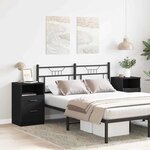 vidaXL Cabinet de chevet avec tiroir 2 Pièces Chêne noir 40 x 35 x 65 cm