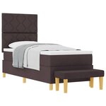 vidaXL Lit à ressorts avec matelas Marron foncé 80 x 200 cm tissu