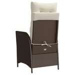 vidaXL Chaises inclinables de jardin lot de 2 et coussins marron rotin