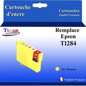 T3AZUR- Cartouche Compatible pour Epson T1284 T128 XL Jaune - T3AZUR