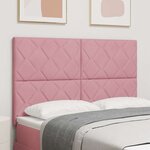 vidaXL Tête de lit Montage mural Géométrique Rose 160 cm Velours