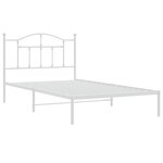 vidaXL Cadre de lit métal sans matelas et tête de lit blanc 107x203 cm