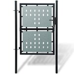 vidaXL Portail simple de clôture Noir 100x250 cm