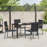 vidaXL Ensemble de salle à manger de jardin 5 pièces Noir Textilène et Acier