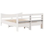 vidaXL Cadre de lit et tête de lit blanc 140x190 cm bois de pin massif