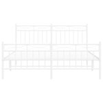 vidaXL Cadre de lit métal sans matelas et pied de lit blanc 150x200 cm