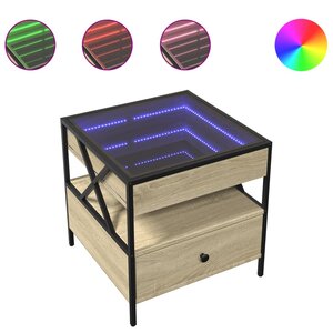 vidaXL Table basse avec LED Infinity chêne sonoma 50x50x51 cm