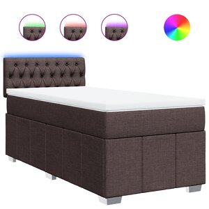 vidaXL Sommier à lattes de lit avec matelas Marron foncé 100x200 cm