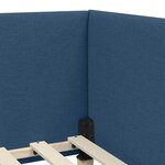 vidaXL Cadre de lit d'angle Bleu 90 cm x 190 cm Tissu et Contreplaqué
