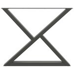 vidaXL Pieds de table à manger 2 pièces Anthracite 90 x (72-73 3) cm Acier