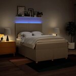 vidaXL Sommier à lattes de lit avec matelas Crème 160x200 cm Tissu