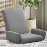 vidaXL Fauteuil de sol ajustable Gris foncé Velours grainé
