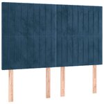 vidaXL Tête de lit à LED Bleu foncé 144x5x118/128 cm Velours