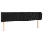 vidaXL Tête de lit avec oreilles Noir 203x23x78/88 cm Velours