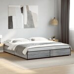 vidaXL Cadre de lit sonoma gris 200x200 cm bois d'ingénierie et métal