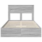 vidaXL Lit de Rangement Gris Sonoma 120 x 190 cm Bois d'ingénierie