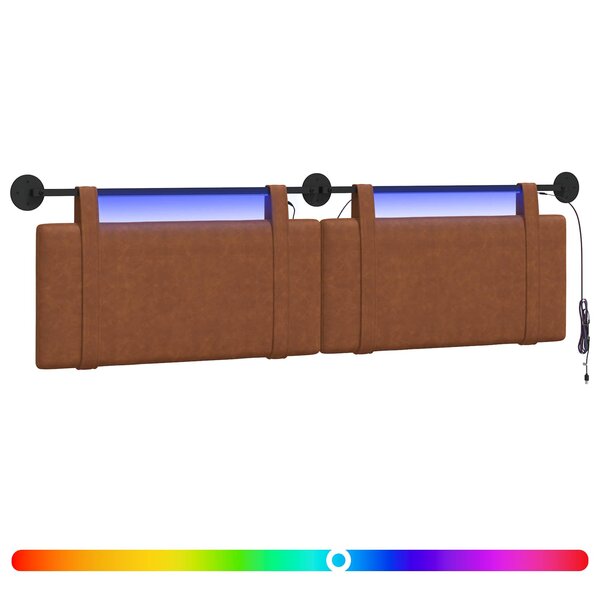 vidaXL Tête de lit suspendue Marron PU antique