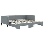 vidaXL Lit de jour avec lit gigogne gris clair 100x190 cm tissu
