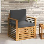 vidaXL Canapé d’extérieur Bois d'acacia massif et polyester Naturel