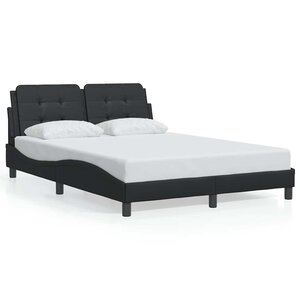 vidaXL Cadre de lit sans matelas Zadar noir 140x190 cm similicuir