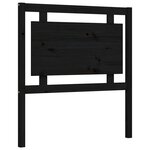 vidaXL Cadre de lit avec tête de lit noir petit simple bois massif