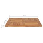 vidaXL Dessus de table Bois de teck solide Carré 80x80x2 5 cm