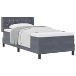 vidaXL Lit à ressorts avec tête de lit Gris foncé 200 x 90 cm Velours