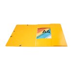 Chemise 3 rabats élastiques Max Capacité IDERAMA Carte pelliculée 425g Jaune EXACOMPTA