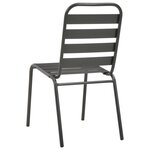 vidaXL Chaises empilables de d'extérieur lot de 2 Acier Gris