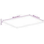 vidaXL Dessus de table à bord vivant 100x80x2 5cm bois massif manguier